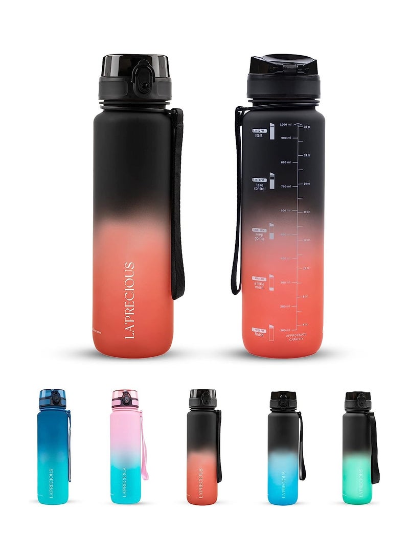 LA' PRECIOUS - LA' PRECIOUS 1L Water Bottle for Adults and Kids - USA Tritan Material Non-Toxic BPA Free - Fast Flow - Flip Top Leak Proof Lid and One Click Open - Image 1