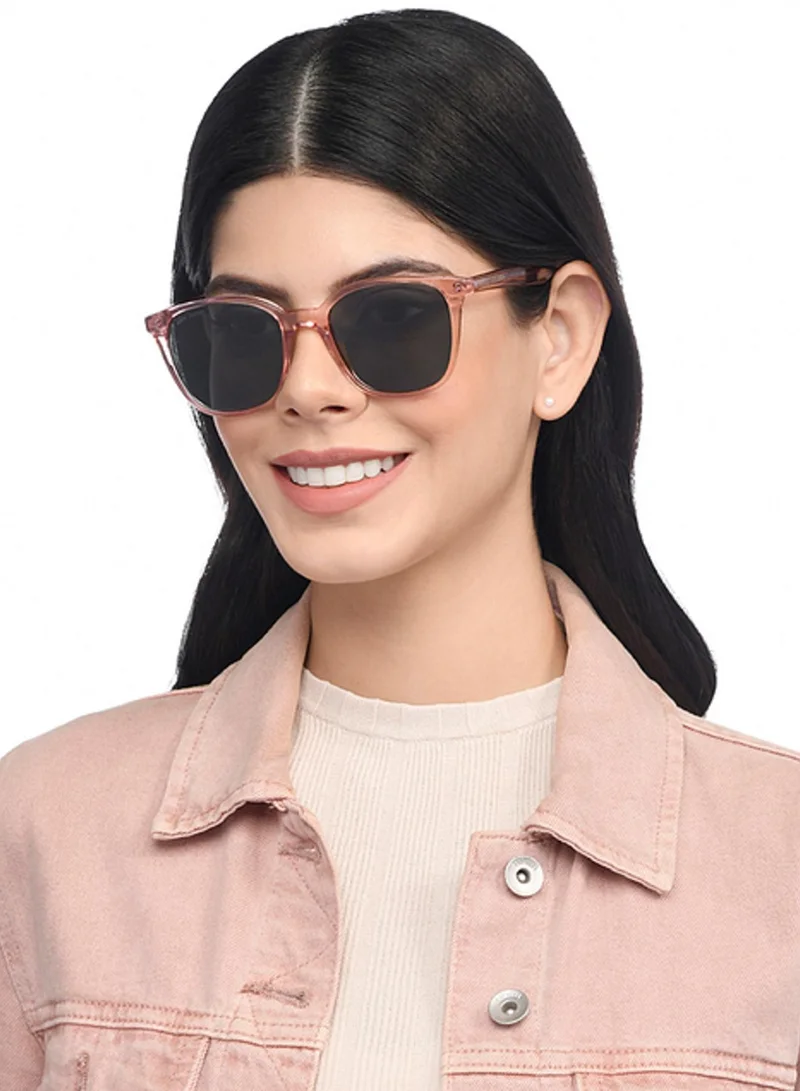 John Jacobs John Jacobs | Pink Transparent - Green | Full Rim Square Stylish & Premium UV Protected Sunglasses | JJ Tints | Polarized and 100% UV Protected | Men & Women | Wide | JJ S13313