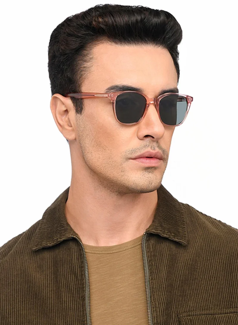John Jacobs John Jacobs | Pink Transparent - Green | Full Rim Square Stylish & Premium UV Protected Sunglasses | JJ Tints | Polarized and 100% UV Protected | Men & Women | Wide | JJ S13313