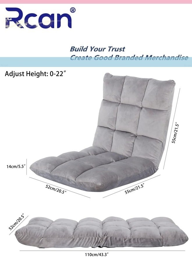 Rcan Luxurious Folding Floor Chair Padded, Game Chair with 5 Position Adjustable Backrest Comfortable and Soft To The Touch Travel Seat Outdoor Chair and Garden Chair for Reading Games Meditating - Image 3