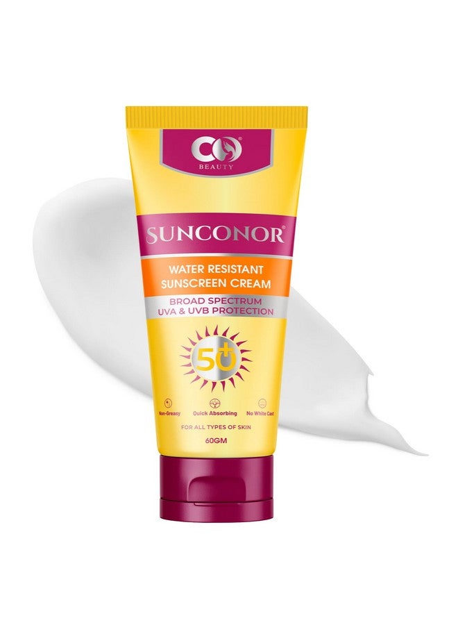 CO Luxury Sunconor SPF 50 PA+ Sunscreen | Water Resistant & Non-Greasy | Broad Spectrum UVA UVB Protection | Lightweight & Quick Absorbing Sunblock - 60 gm Pack of 1 - Image 1