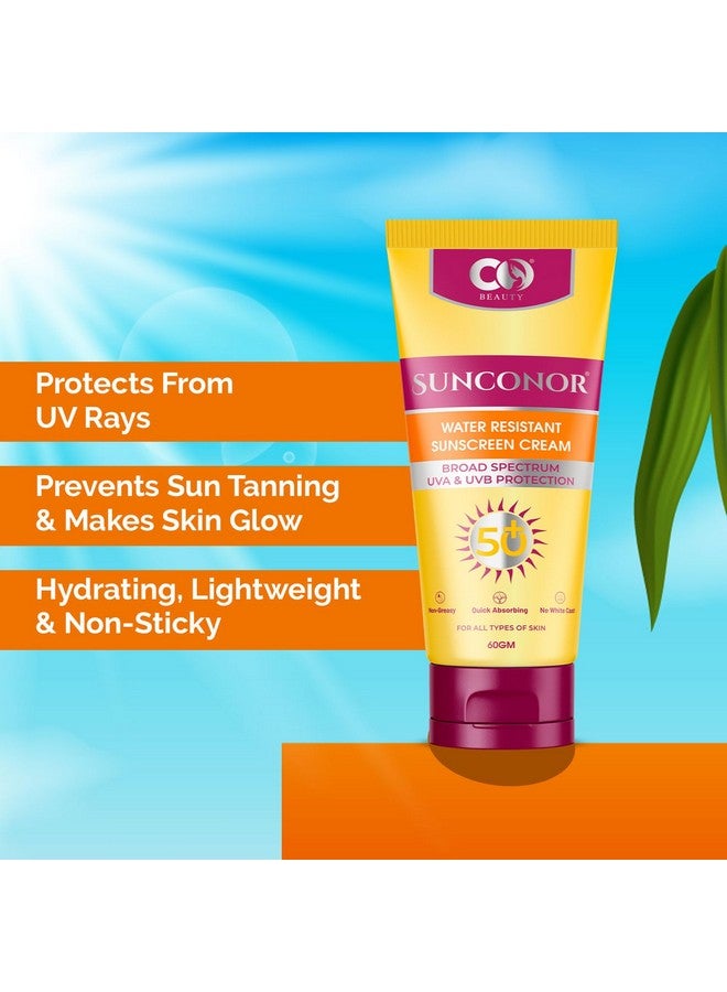 CO Luxury Sunconor SPF 50 PA+ Sunscreen | Water Resistant & Non-Greasy | Broad Spectrum UVA UVB Protection | Lightweight & Quick Absorbing Sunblock - 60 gm Pack of 1 - Image 3