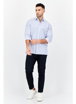 SELECTED Men  Drop Shoulder Fit Hairline Stripe 3/4 Sleeves Casual Shirt, Multicolor  - Image 3