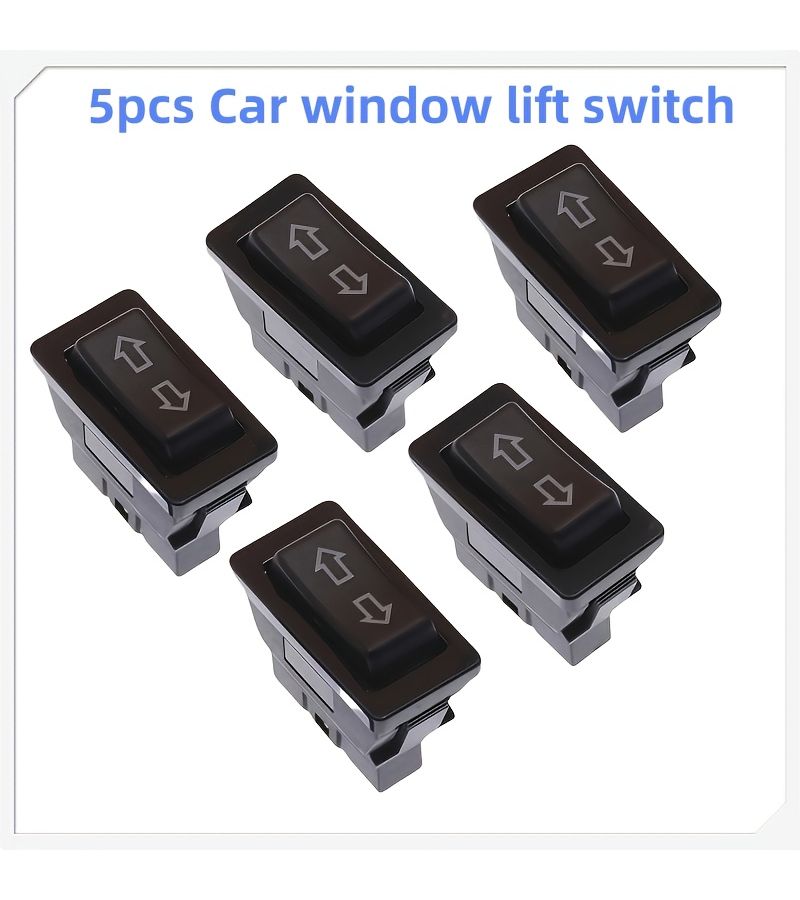 5pcs Black Double Pole Double Throw Car Rocker Switch Window Regulator Arrow - Image 1