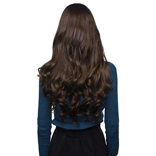 SPYKART Long Wavy Wig for WomenSynthetic Natural Brown Hair Middle Part Wigs Density Glueless Full Machine Made Cosplay Women - Image 1