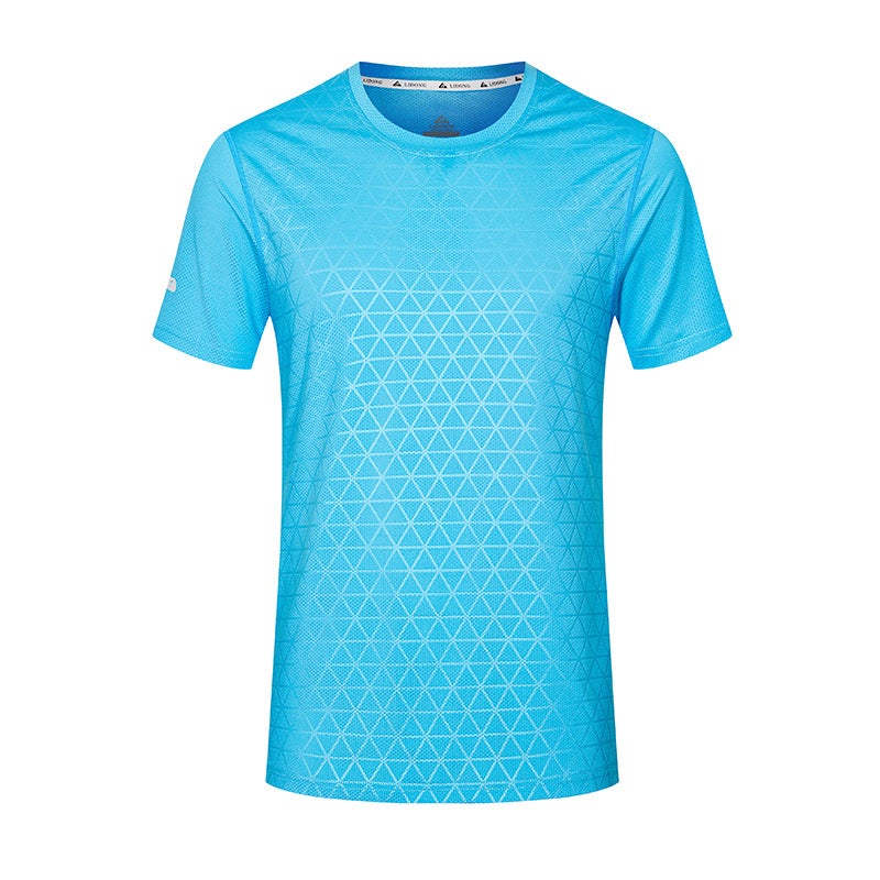 Loose Breathable Sweat-Absorbent T-Shirt Men'S And Women'S Running With Short Sleeve Printed Quick-Drying Fitness Top - Image 1