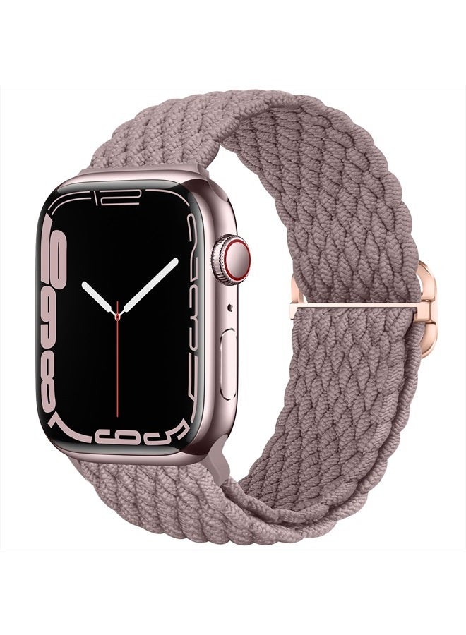 Qimela Stretchy Nylon Solo Loop Bands Compatible with Apple Watch Band 41mm 40mm 38mm for Women Men,Adjustable Elastic Braided Strap Sport Wristbands for iWatch Series 8 7 6 5 4 3 2 1 SE,Smoke Violet - Image 1