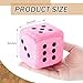 Simgoing 6 Pcs 3 Inch Large Pink Plush Dice Jumbo Square Dice Toys Pillow for Educational Toys Casino Game Themed Nights Party Decorations - Image 4