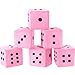 Simgoing 6 Pcs 3 Inch Large Pink Plush Dice Jumbo Square Dice Toys Pillow for Educational Toys Casino Game Themed Nights Party Decorations - Image 2