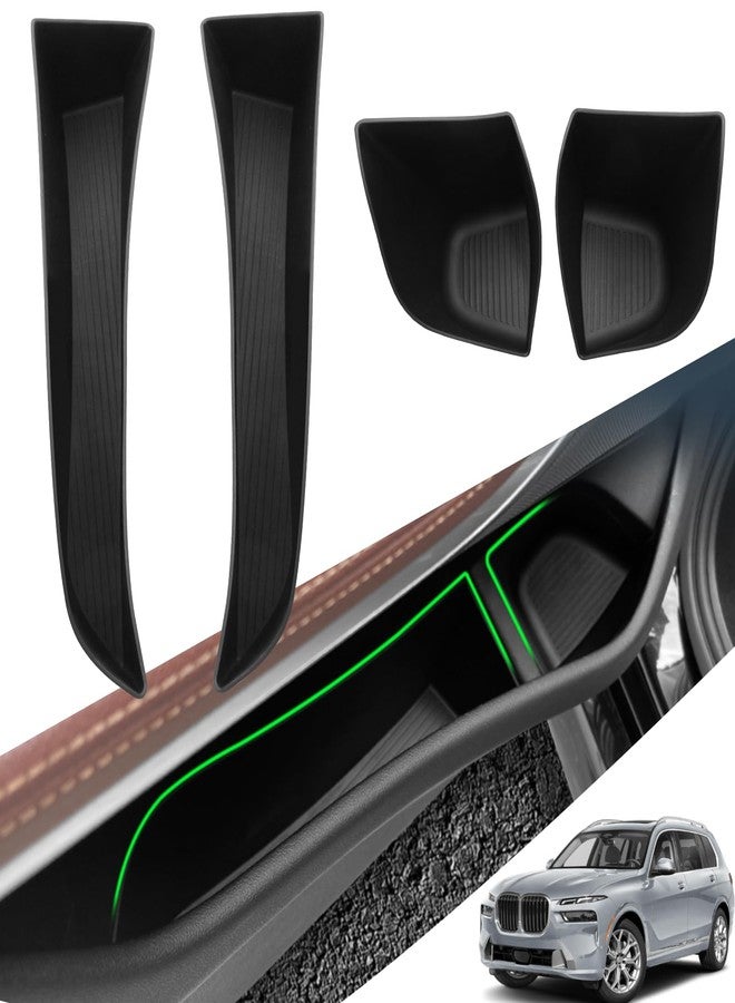Jaronx Compatible with BMW Door Side Organizer X5 G05/X7 G07 2019-2024, 4PCS TPE Front Door Organizer Tray, Door Pockets Inserts Door Panel Insert Tray for X5 G05 Accessories X7 G07 Accessories - Image 1