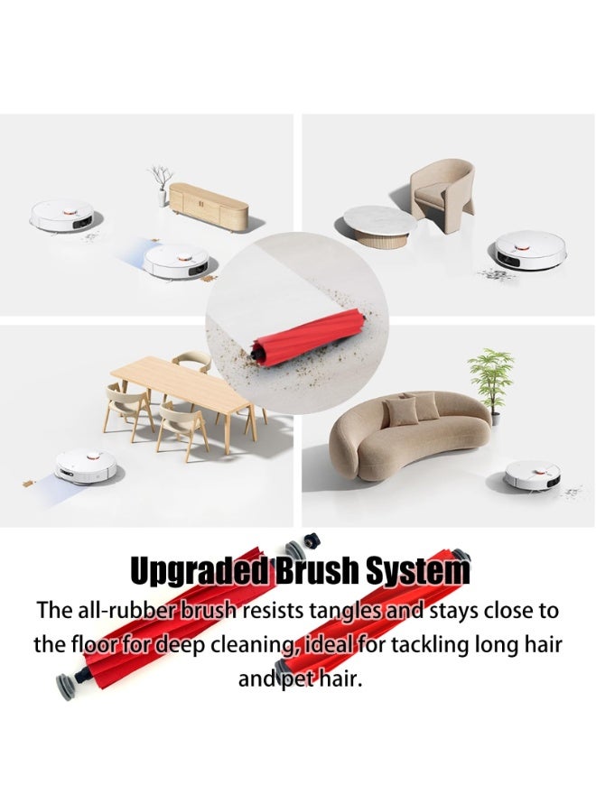 اكسيسن 28 قطعة قطع غيار متوافقة مع المكنسة الكهربائية الروبوتية Roborock Q7 و Q7+ و Q7 Max و Q7 Max+، 2 فرشاة رئيسية، 6 قطع قماش للمسح، 6 فرش جانبية، 6 فلاتر HEPA، 6 أكياس غبار، 2 أدوات - Image 3