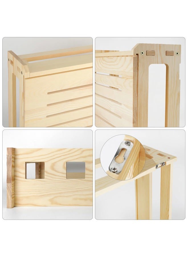 BEARUT Wooden Router Shelf Wall Mount WiFi Router Storage Box Modem Cable Router Cover Organized Power Strip Cable Management Hider Rack Need Assembly - Image 5