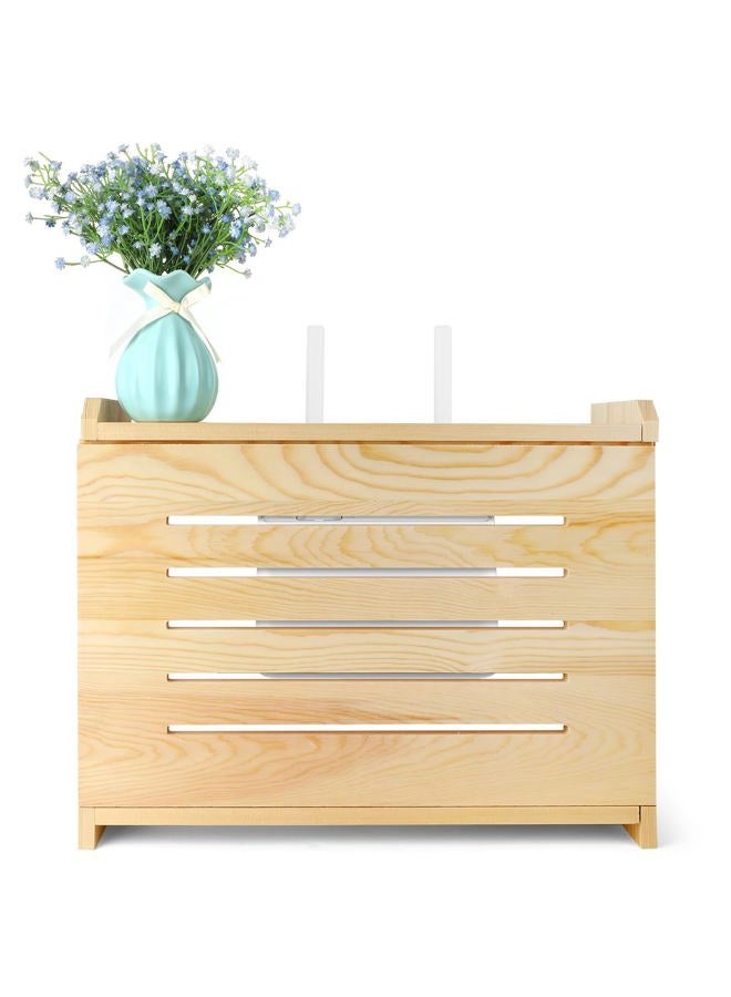 BEARUT Wooden Router Shelf Wall Mount WiFi Router Storage Box Modem Cable Router Cover Organized Power Strip Cable Management Hider Rack Need Assembly - Image 1