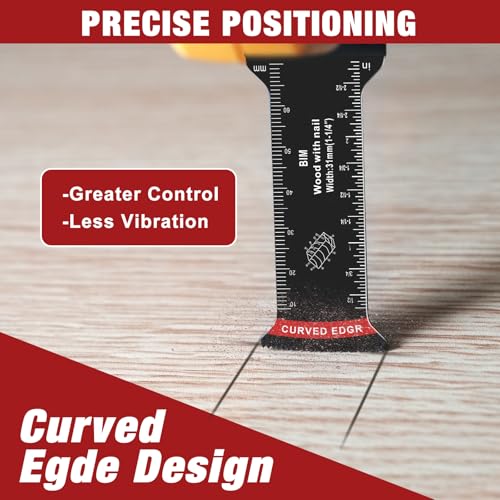 AMZWEI 30 Pcs Extra Long Bi-Metal Oscillating Tool Blades Metal Cutting, Curved Edge Multitool Blades for Wood with Nails, Wood, Plastic, Compatible with Dewalt Milwaukee Bosch Worx Ryobi (70MM) - Image 3