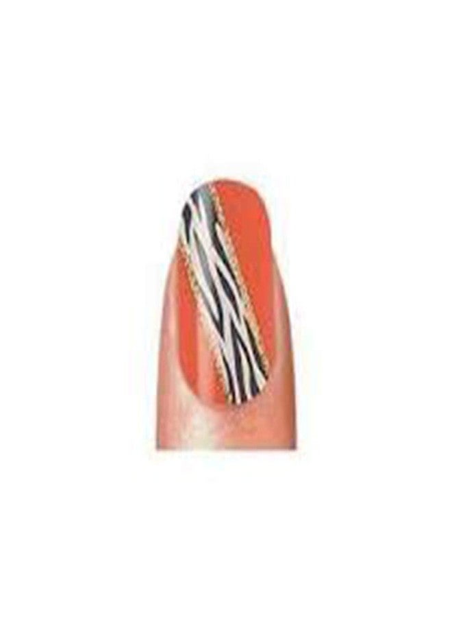 Cala Zebra strip over red orange nail strip
