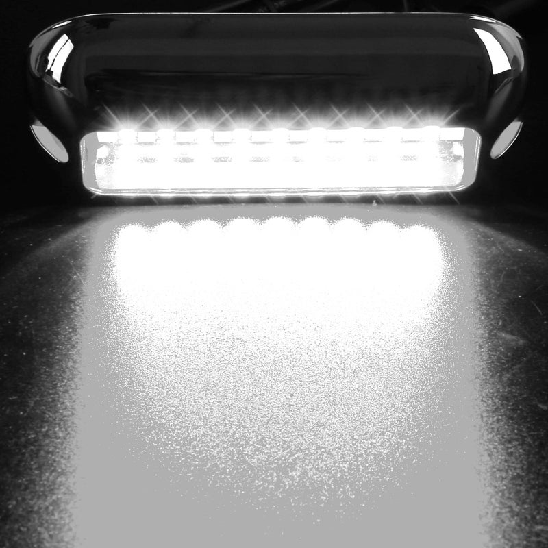 HUSUKU Mini 27LED Marine Led Lights for Boat Underwater(White), 2PCS, 3.7inch, IP68, 316 Stainless Steel, Surface Mount for Yacht Pontoon Sailboat Kayak Skiff Duck Jon Accent Bass Boat Vessel Fishing - Image 4