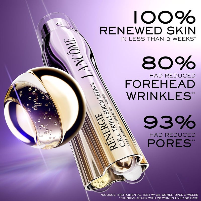 Lancme Rnergie CRx Triple Serum Retinol AntiAging Serum With Pure Retinol Pure Vitamin C XPeptide Target Wrinkles and Pores All Skin Types including Sensitive - Image 2