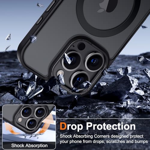 Hython Case for iPhone 16 Pro Case Magnetic Translucent Matte Phone Cases 6.3" [Compatible with MagSafe] Thin Slim Fit Shockproof Bumper Hard Protective Cover for Women Men Girls, Frosted Black - Image 5