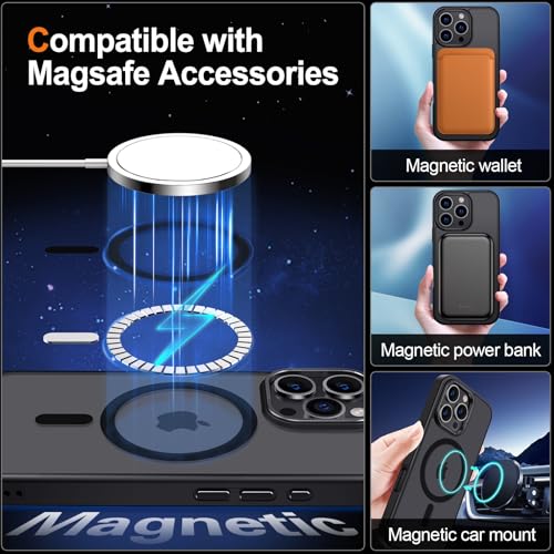 Hython Case for iPhone 16 Pro Case Magnetic Translucent Matte Phone Cases 6.3" [Compatible with MagSafe] Thin Slim Fit Shockproof Bumper Hard Protective Cover for Women Men Girls, Frosted Black - Image 3