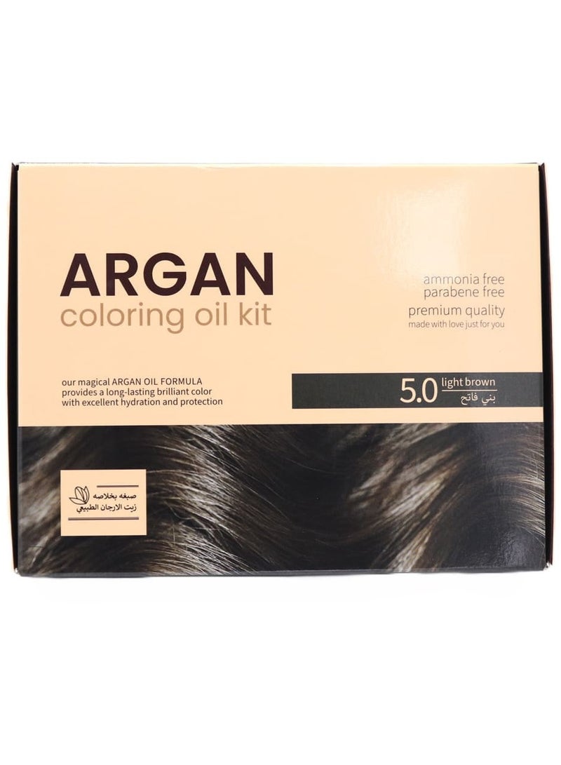 Argan Coloring Oil Kit - 5.0 light brown