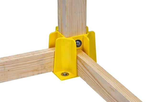 Tie Down Engineering Safety Guard Guardrail Base | Reusable Fall Protection Accessories| 4 pack with Washers & Drill Bit - Yellow - Image 2