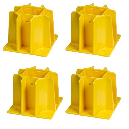 Tie Down Engineering Safety Guard Guardrail Base | Reusable Fall Protection Accessories| 4 pack with Washers & Drill Bit - Yellow - Image 3