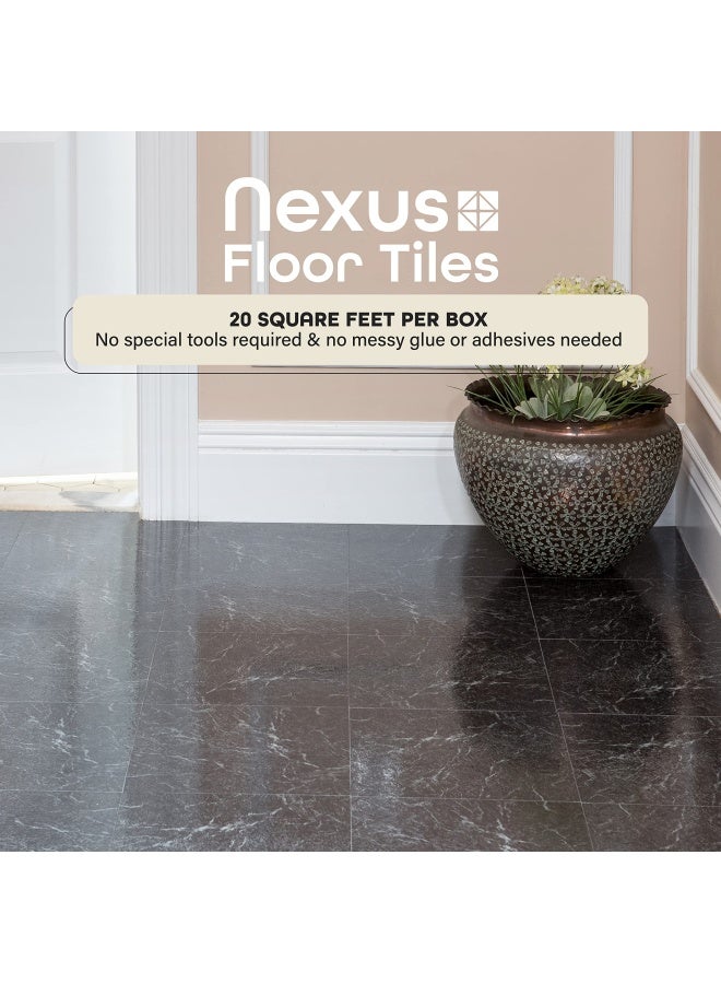 Achim Home Furnishings Achim Home Furnishings Ftvma40920 Nexus 12-Inch Vinyl Tile  Marble Black With White Vein  20-Pack  - Image 2