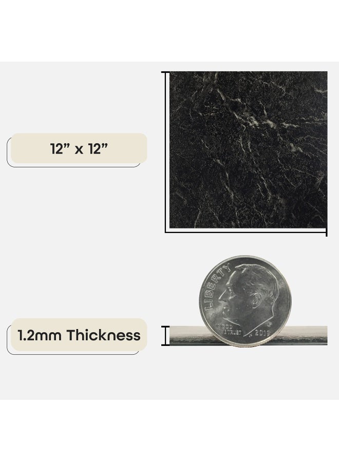 Achim Home Furnishings Achim Home Furnishings Ftvma40920 Nexus 12-Inch Vinyl Tile  Marble Black With White Vein  20-Pack  - Image 3