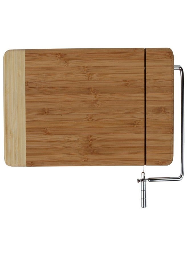 Home-X - Bamboo Cheese Cutting Board with Stainless Steel Wire Cheese Slicer, The Ultimate Two-In-One Kitchenware Appliance with Little to No Mess - Image 2