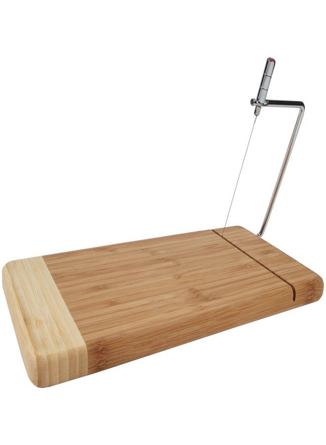 Home-X - Bamboo Cheese Cutting Board with Stainless Steel Wire Cheese Slicer, The Ultimate Two-In-One Kitchenware Appliance with Little to No Mess - Image 4