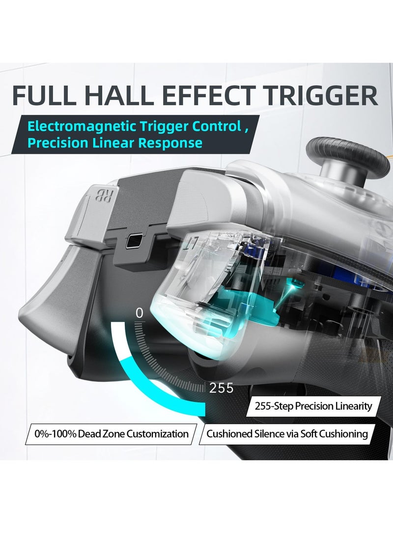 Machenike G5 Pro Switch Controller, USB/Bluetooth 5.0/2.4G, with Programmable ons, Joystick, Hall Trigger, Kaihua Micro Switch, Switch Remote Gamepad for PC, NS, iOS, Android, TV Box (White) - Image 4