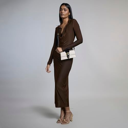 Miraggio Sabrina CrossBody Bag With Adjustable & Detachable Crossbody Sling Strap For Women (Ivory) - Image 2