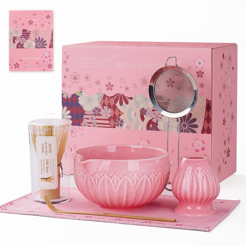 ZENS Lotus Matcha Whisk Set (Pink), Set 6 - Image 1