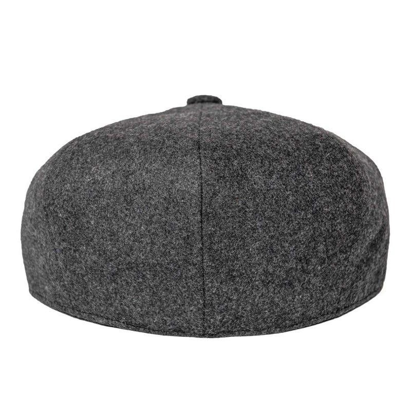 JANGOUL Men Wool Blend 8 Panel Newsboy Cap Tweed Cabbie Hat Snap Brim (Dark Grey, 7 3/8) - Image 5