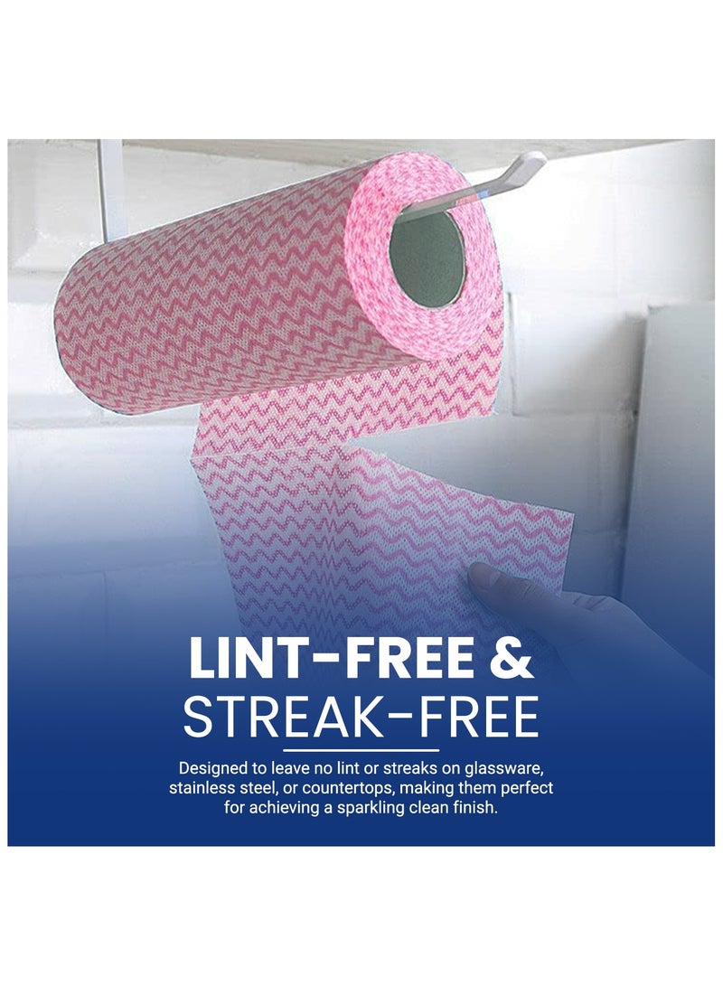 إس إن إتش باكينج SNH تعبئة 3 لفات مناديل تنظيف يمكن التخلص منها، قماش غير منسوج متعدد الاستخدامات، ورق تنظيف، ألوان متعددة، خرق مسح غير لاصقة، مناشف أطباق، قطعة قماش للمطبخ، مناشف يمكن التخلص منها. - Image 4