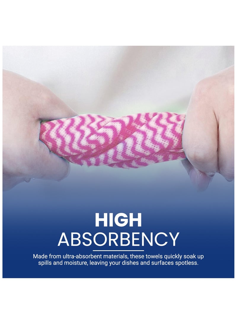 إس إن إتش باكينج SNH تعبئة 3 لفات مناديل تنظيف يمكن التخلص منها، قماش غير منسوج متعدد الاستخدامات، ورق تنظيف، ألوان متعددة، خرق مسح غير لاصقة، مناشف أطباق، قطعة قماش للمطبخ، مناشف يمكن التخلص منها. - Image 5