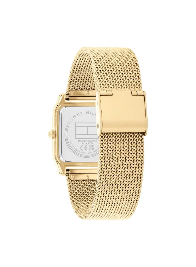 Tommy Hilfiger  Women's Quartz Watch, Black Dial, Gold Stainless Steel Strap for Women | Best Price UAE
