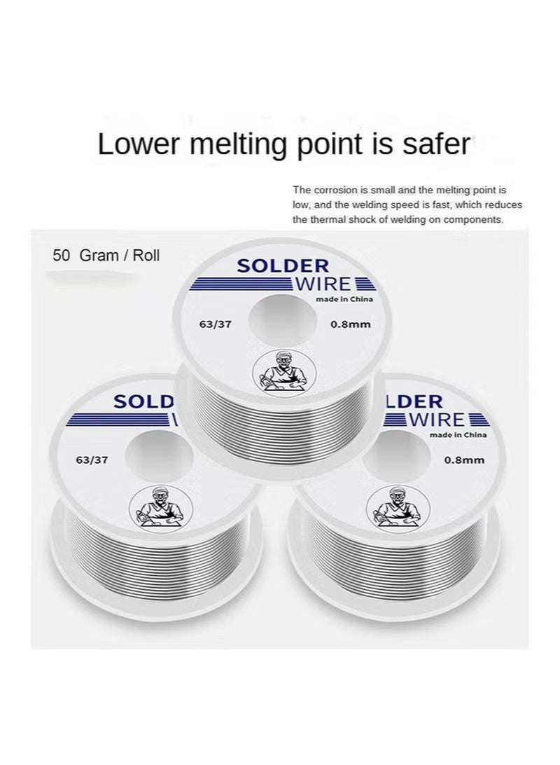 3Pcs Solder Wire For Electronic Soldering Tin Lead Rosin Core Solder Wire Wick Repairing Wires Circuit Board Jewellery 63 To 37 0.8MM - Image 2