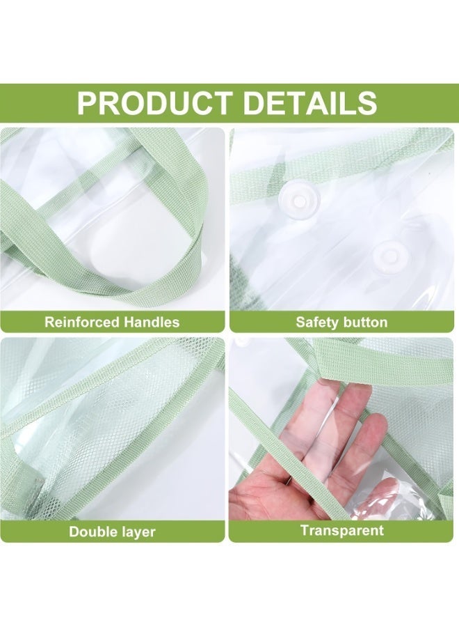 Large Capacity Transparent Waterproof PVC Handbag – Durable Expandable File Storage Tote with Mesh Pocket, Portable Office Supplies Organizer for School, Work, Travel, A4 Documents, Books & Stationery – Pink, Green, Blue - Image 5