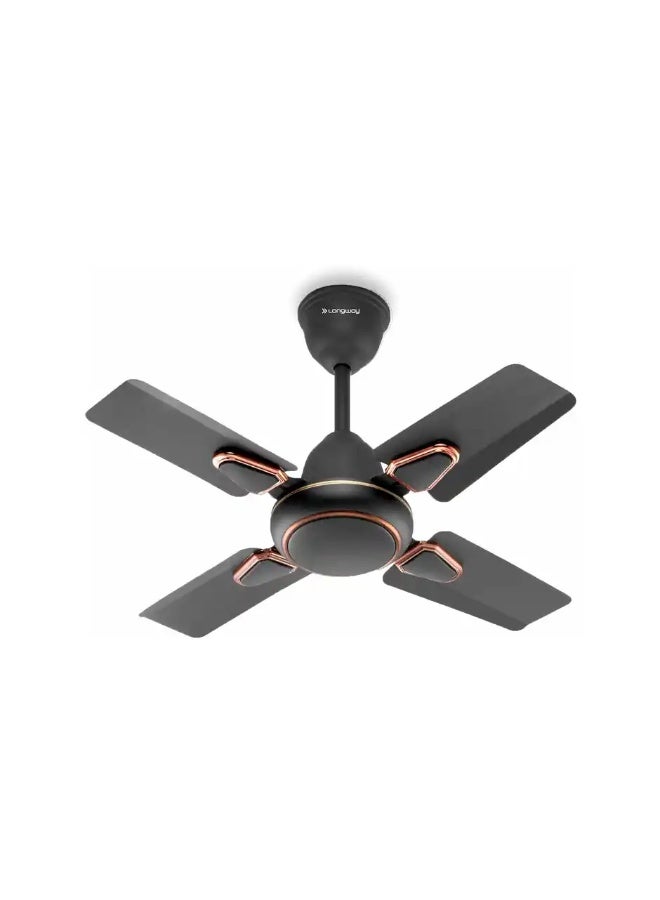 Longway Kiger P1 Ceiling Fan, 600mm/24 inch, Ultra High Speed, 4 Blade Anti-Dust Decorative Star Rated - Smoked Brown - Image 1