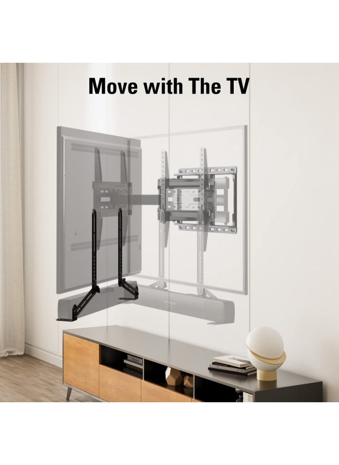 Mounting Dream Soundbar Mount Sound Bar Tv Bracket For Mounting Above Or Under Tv Fits Most Of Sound Bars Up To 15 Lbs, With Detachable Long Extension Plates Md5420