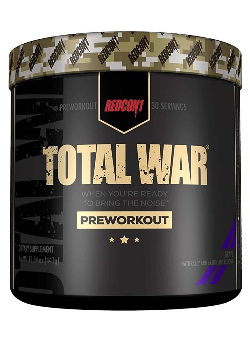 REDCON1 Total War Pre Workout Grape 30 Servings 441g - Image 1