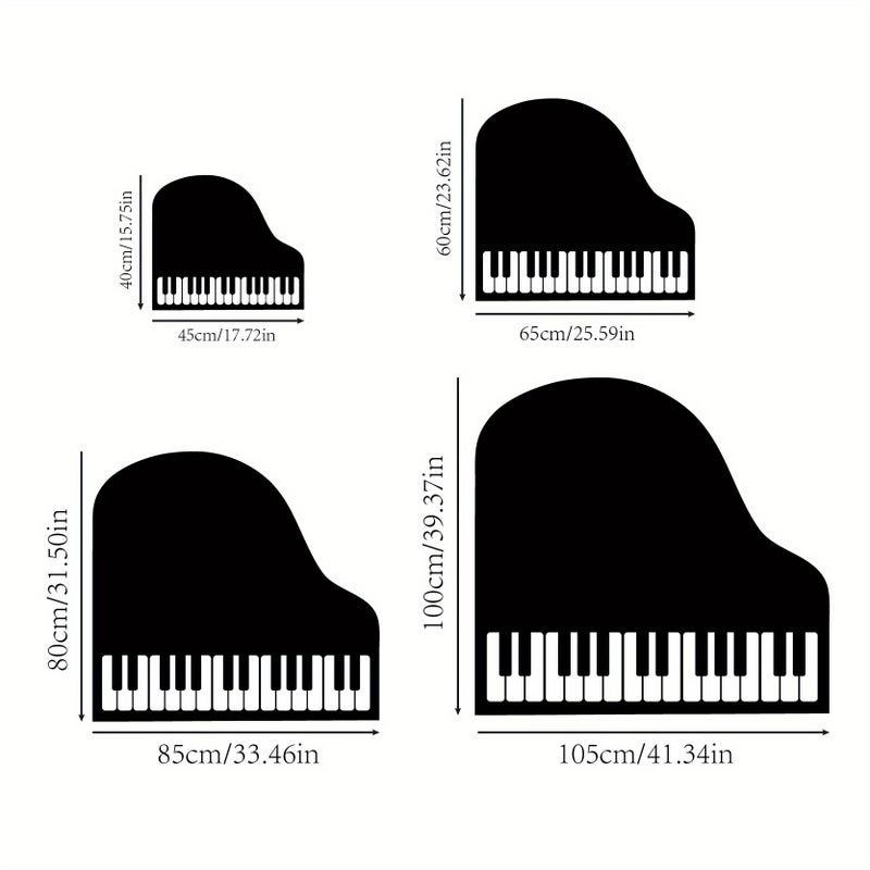 Black White Striped Piano Mat 40x45cm Highly Absorbent Anti Slip Rubber Bottom - Image 4