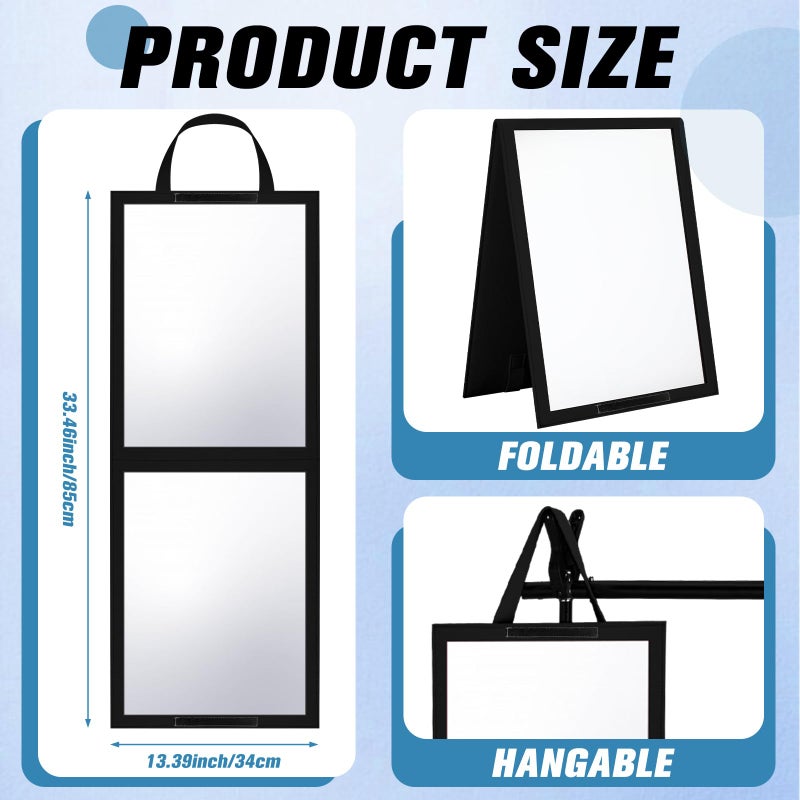 GlikCeil Foldable Portable Full Length Mirror for Dancer, Camping, Travel Black 33.5" x 13.4" Portable Hanging Folding Mirror with Handle for Dance Competition Travel Full Body Backstage Mirrors - Image 2