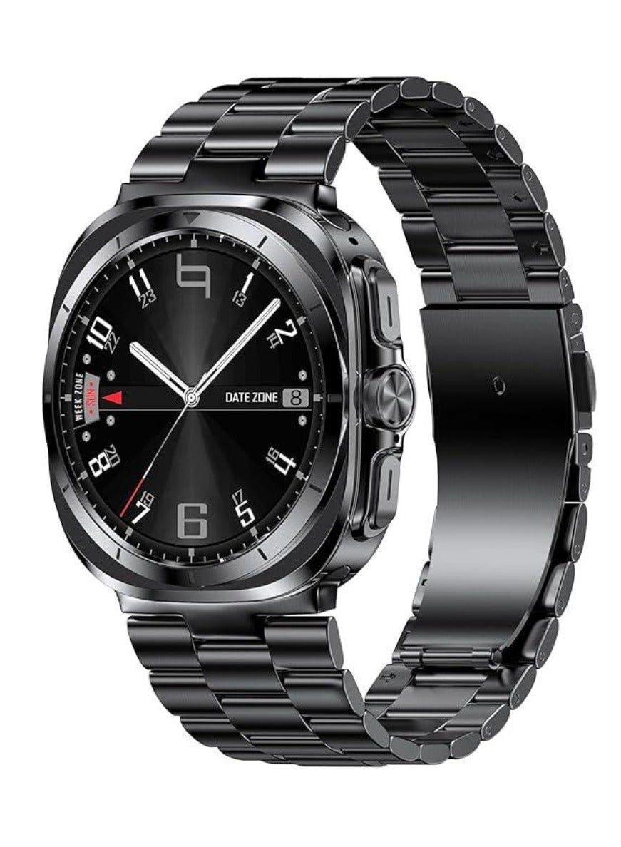 TIGER Stainless Steel Band Compatible with Samsung Galaxy Watch Ultra 47mm -- No Gap Solid Metal Business Replacement Wristband Galaxy Watch Ultra Strap (2024) for Men & Women – Stylish, Durable, Adju