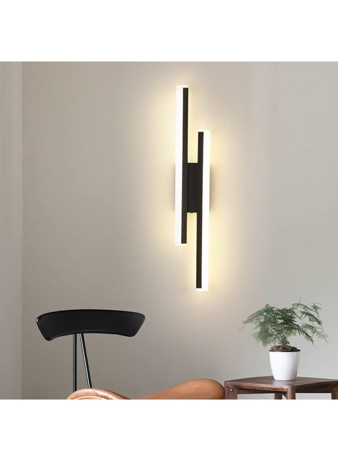 AFN Indoor LED Wall Light, 16 W Modern Wall Lamp 3000 K Warm Light, Acrylic Wall Light for Bedroom, Living Room, Hallway, Staircase, Black - Image 2