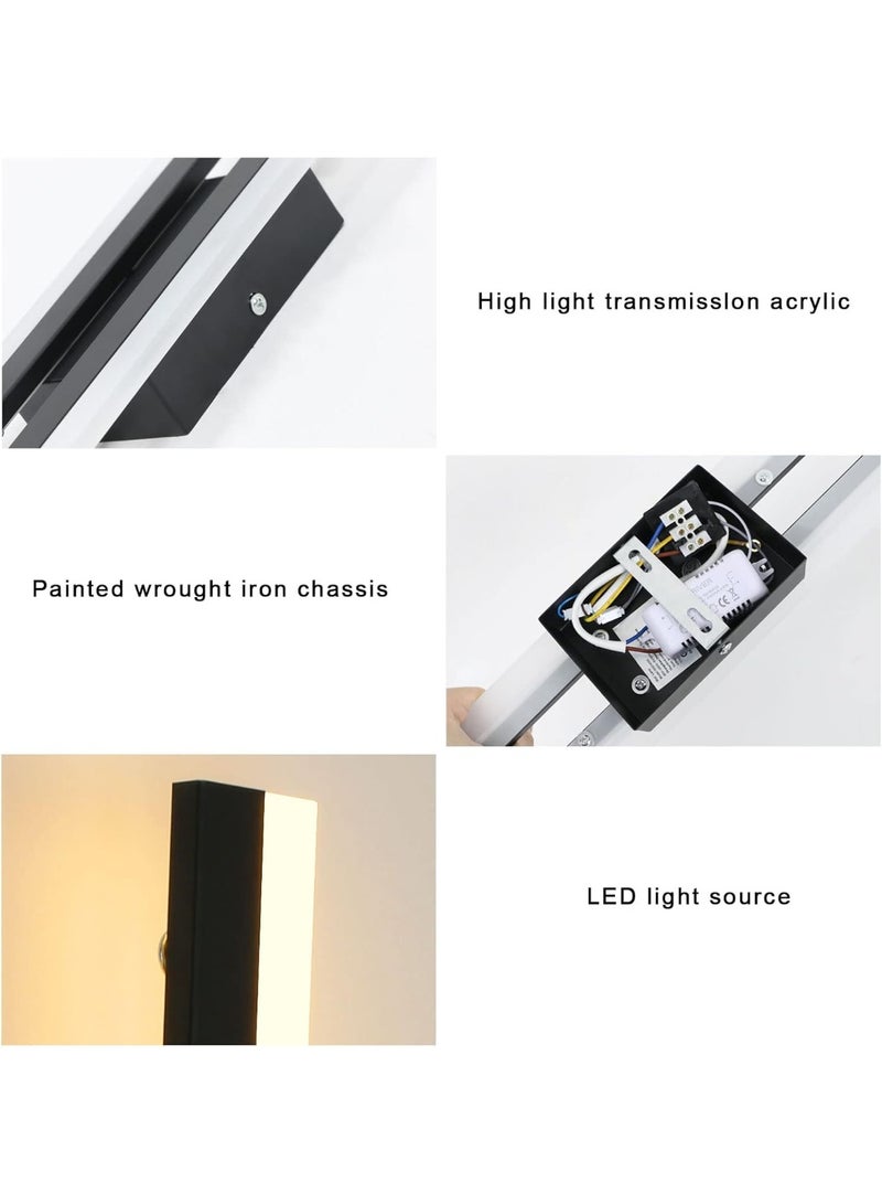 AFN Indoor LED Wall Light, 16 W Modern Wall Lamp 3000 K Warm Light, Acrylic Wall Light for Bedroom, Living Room, Hallway, Staircase, Black - Image 4