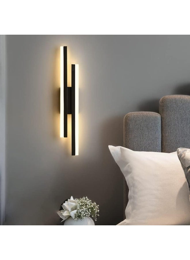 AFN Indoor LED Wall Light, 16 W Modern Wall Lamp 3000 K Warm Light, Acrylic Wall Light for Bedroom, Living Room, Hallway, Staircase, Black - Image 1