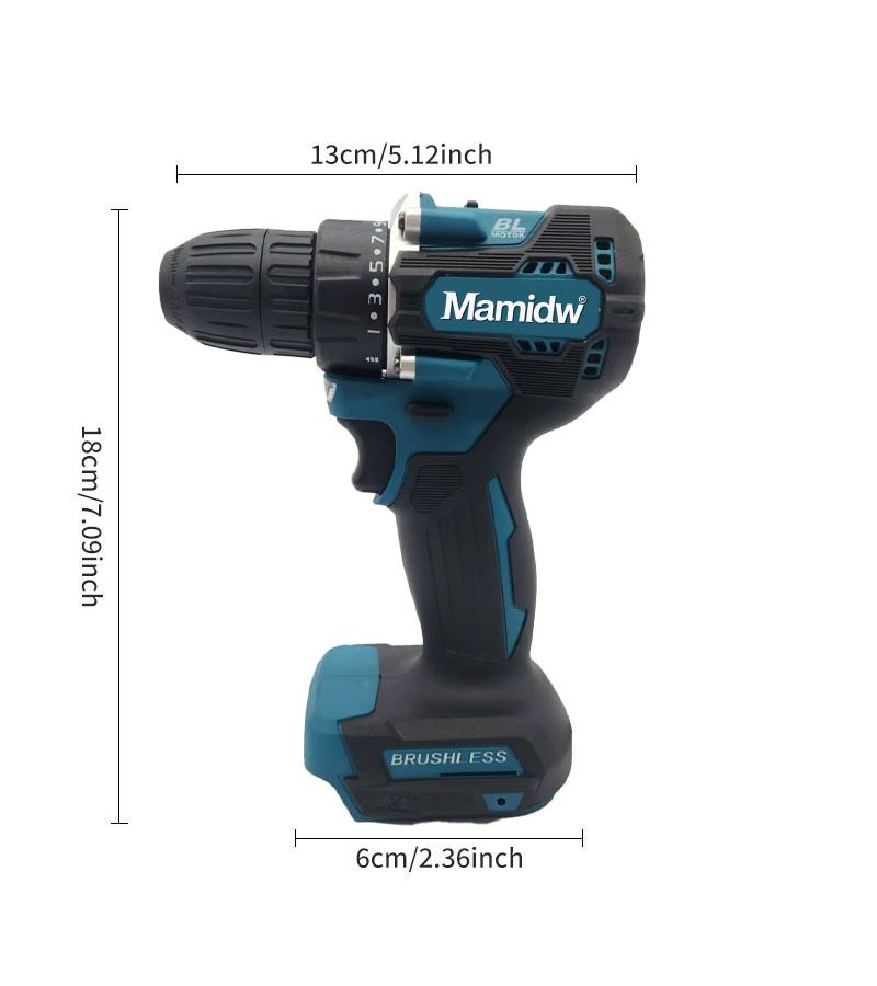 Cordless Drill Without Battery Variable Speed 21 Position Clutch 1850 RPM Led Light Home Diy Assembly Compatible With Makita 18v Tool Only - Image 4