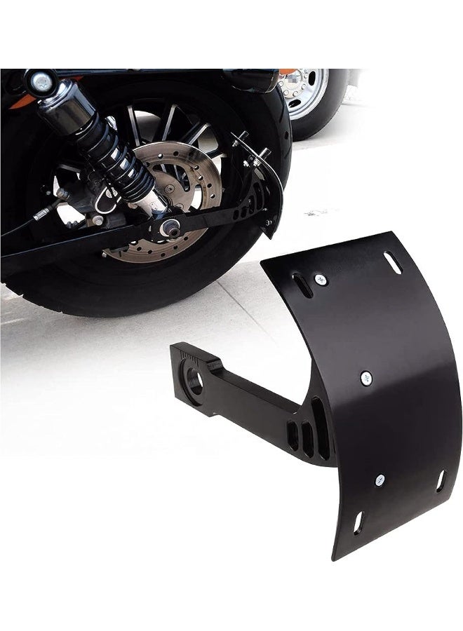 حامل لوحة ترخيص منحني أسود للدراجات النارية - Image 1